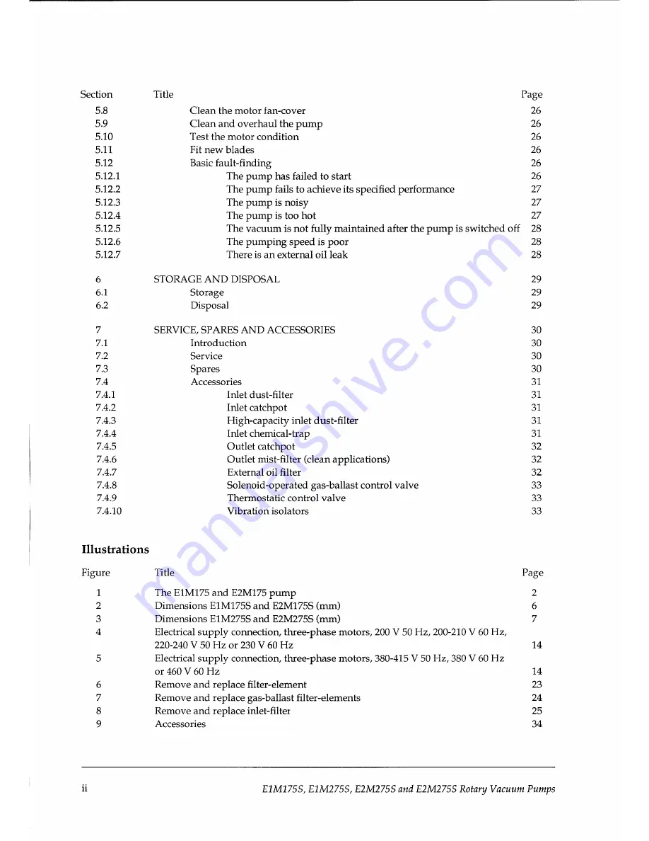 BOC Edwards E1M175S Instruction Manual Download Page 4