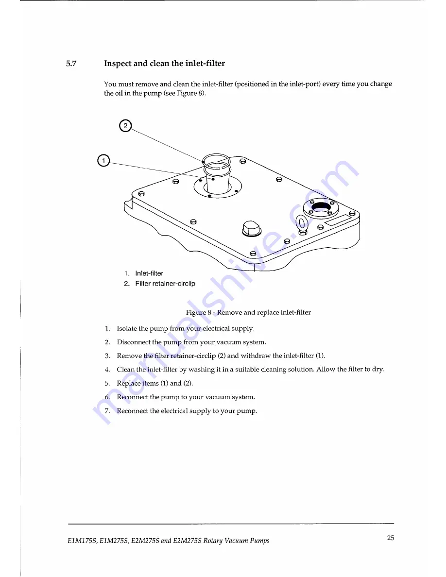 BOC Edwards E1M175S Instruction Manual Download Page 31