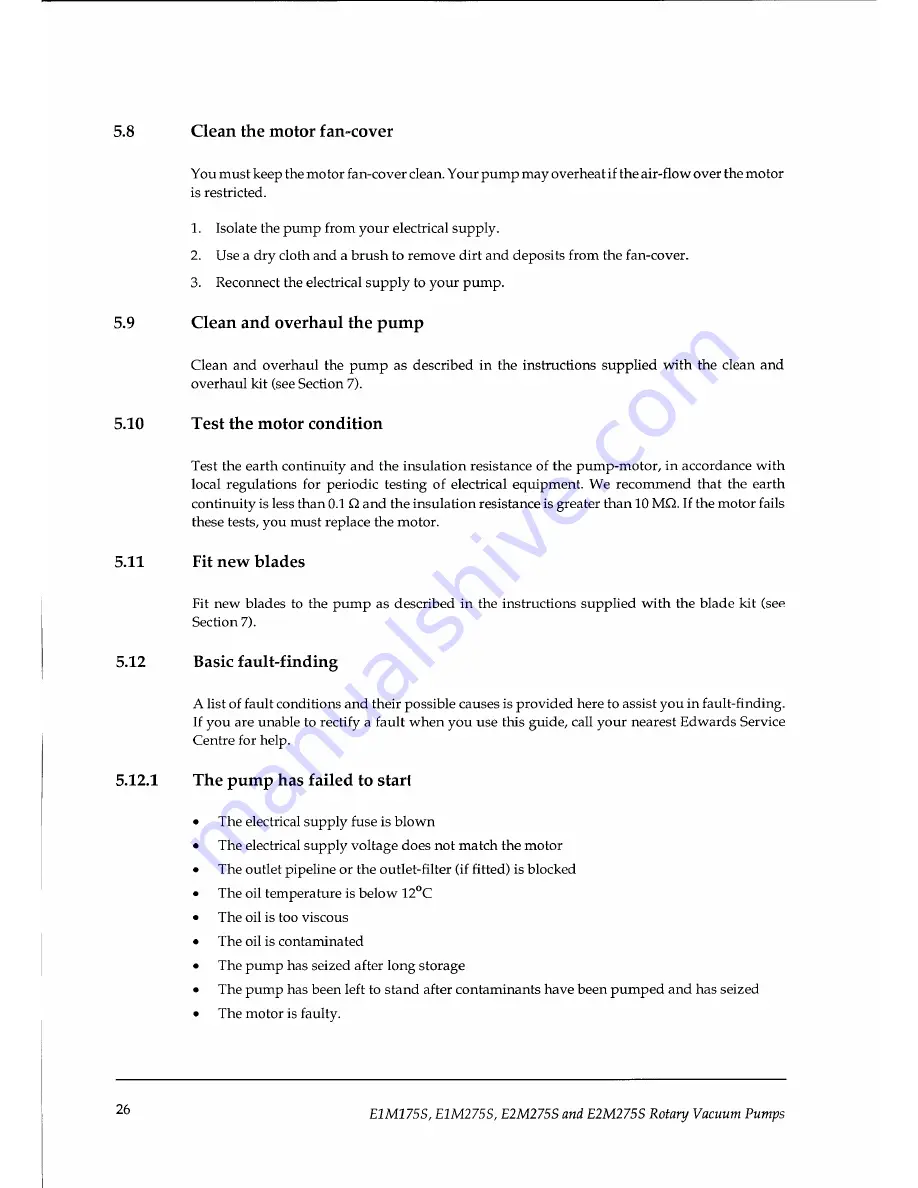 BOC Edwards E1M175S Instruction Manual Download Page 32