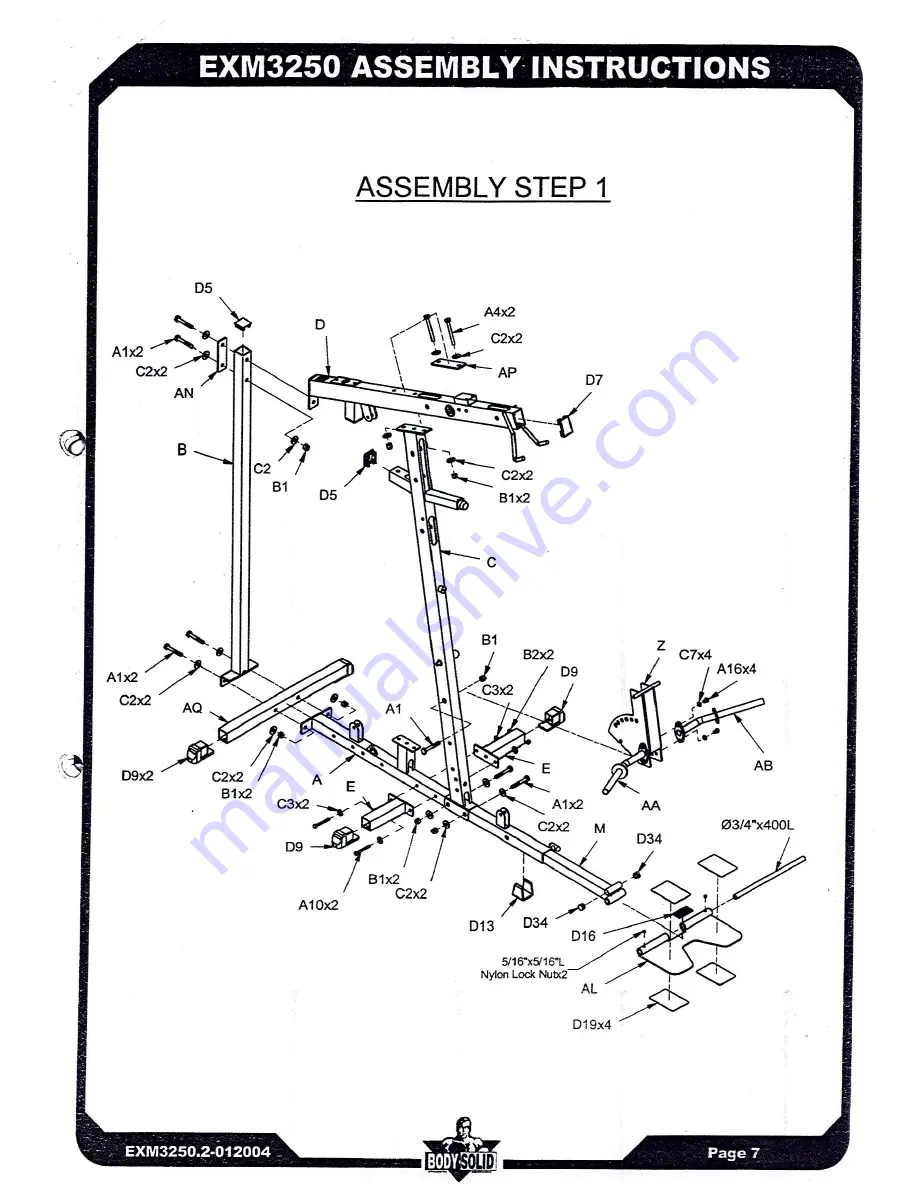 Body Solid EXM-3250.2 Скачать руководство пользователя страница 8