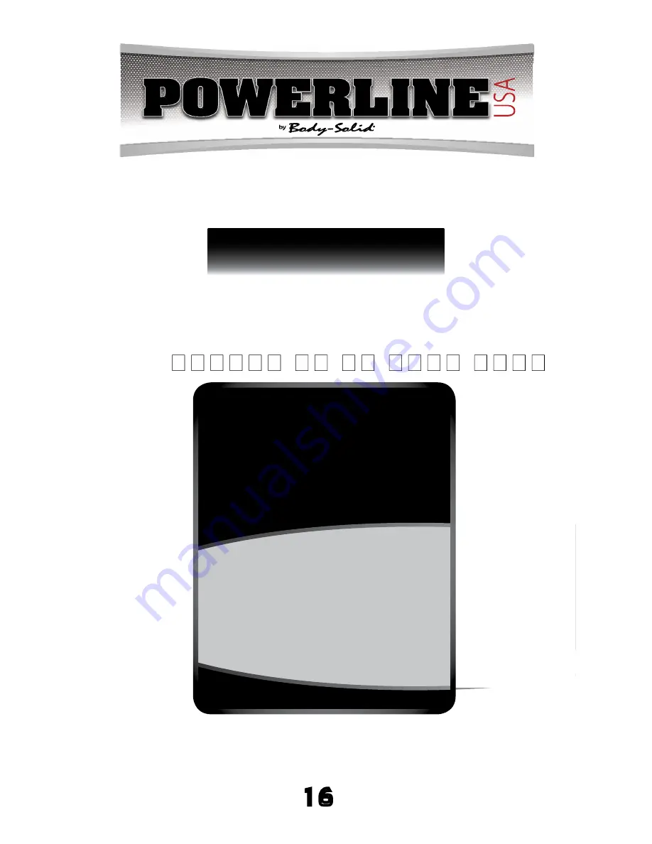 Body Solid Powerline PPB-32X Owner'S Manual Download Page 16