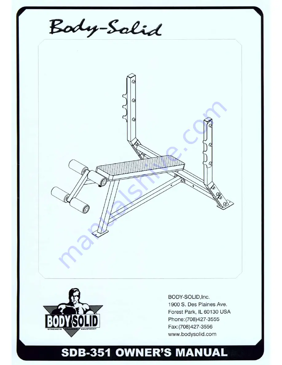 Body Solid SDB-351 Owner'S Manual Download Page 1