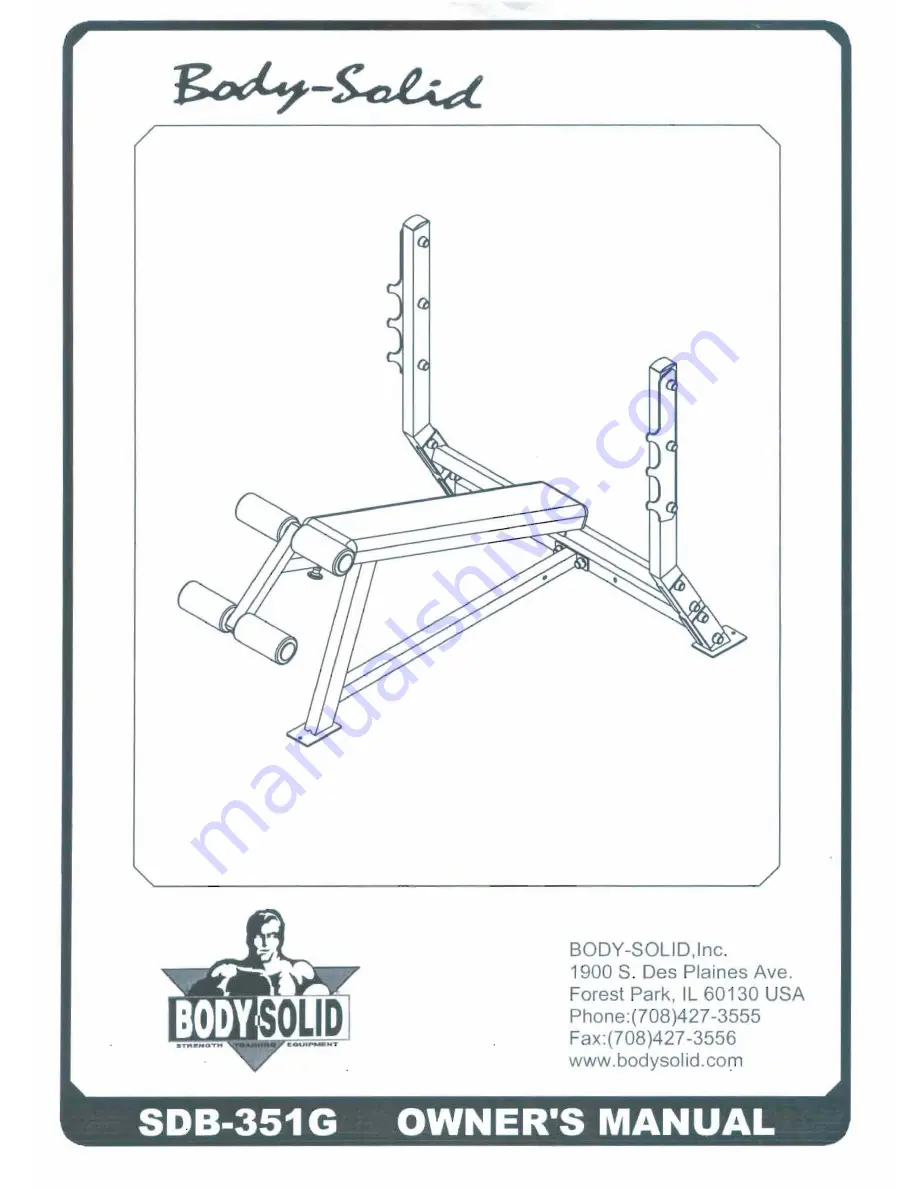 Body Solid SDB-351G Owner'S Manual Download Page 1