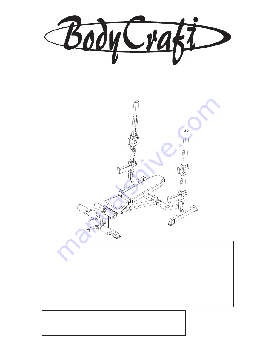 BodyCraft F609 Instruction Manual Download Page 1