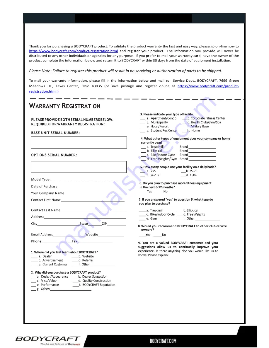 BodyCraft HFT PRO Owner'S Manual Download Page 44