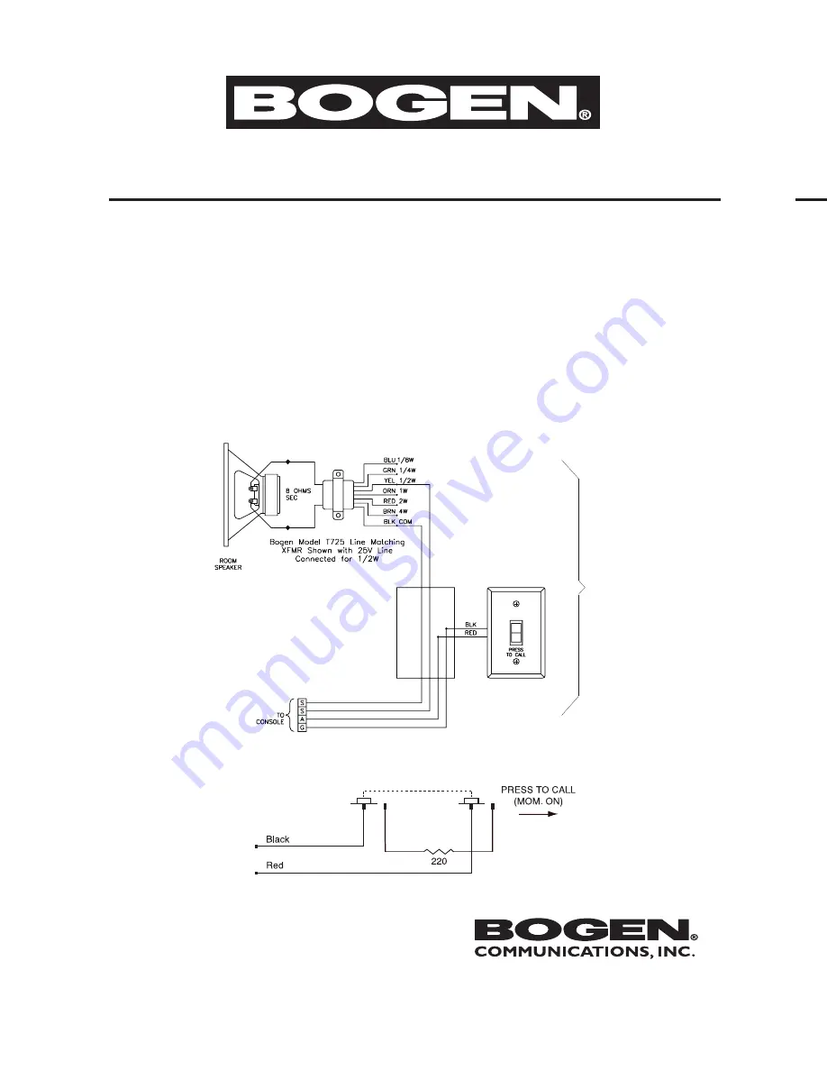 Bogen CA15C Specifications Download Page 1