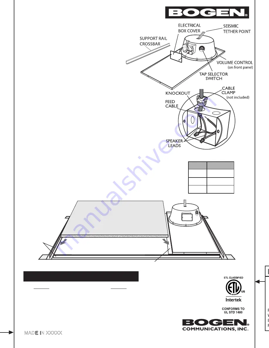 Bogen CSD1X2VR Installation Download Page 1