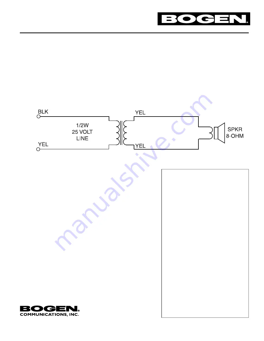 Bogen VRS2 Install Manual Download Page 1