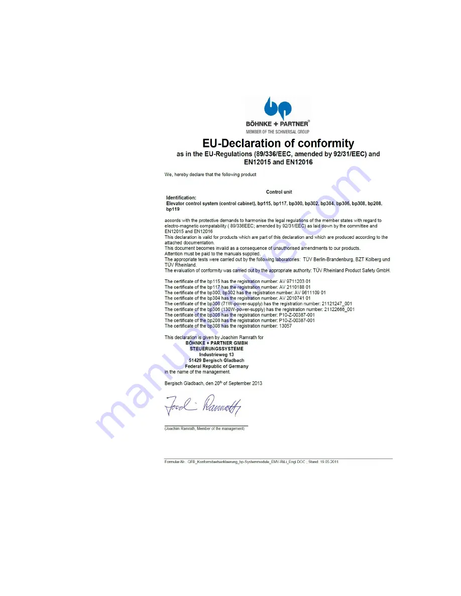 Böhnke + Partner bp308 Installation Manual Download Page 17