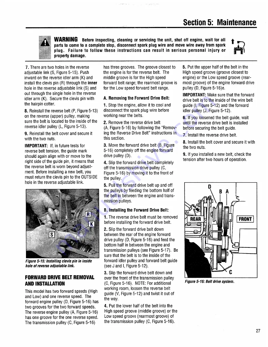 Bolens 12206 Owner'S Manual Download Page 27