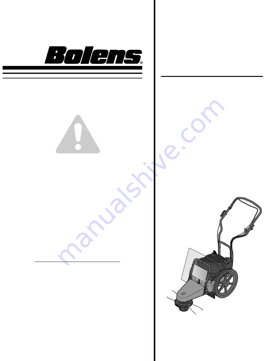 Bolens 52068 Owner'S Manual Download Page 1