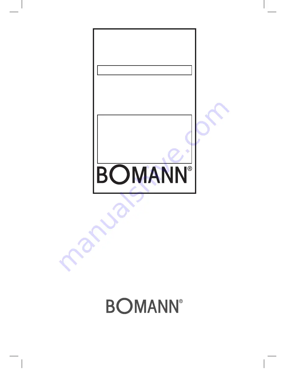 BOMANN HC 841 CB Instruction Manual Download Page 26