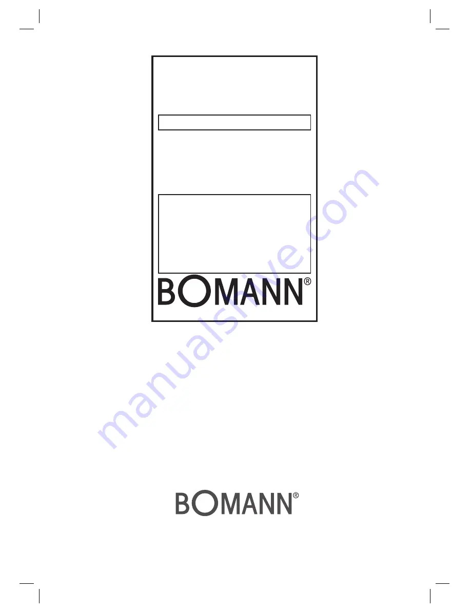 BOMANN PW 1414 CB Instruction Manual & Guarantee Download Page 32