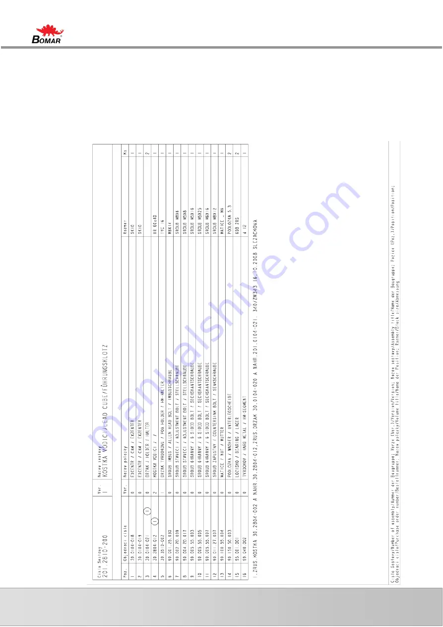 Bomar Ergonomic 340.278 DGH Operating Instructions Manual Download Page 71