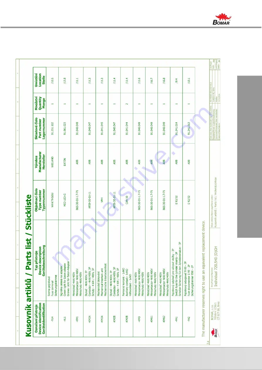 Bomar Individual 720.540 DGH Operating Instructions Manual Download Page 14