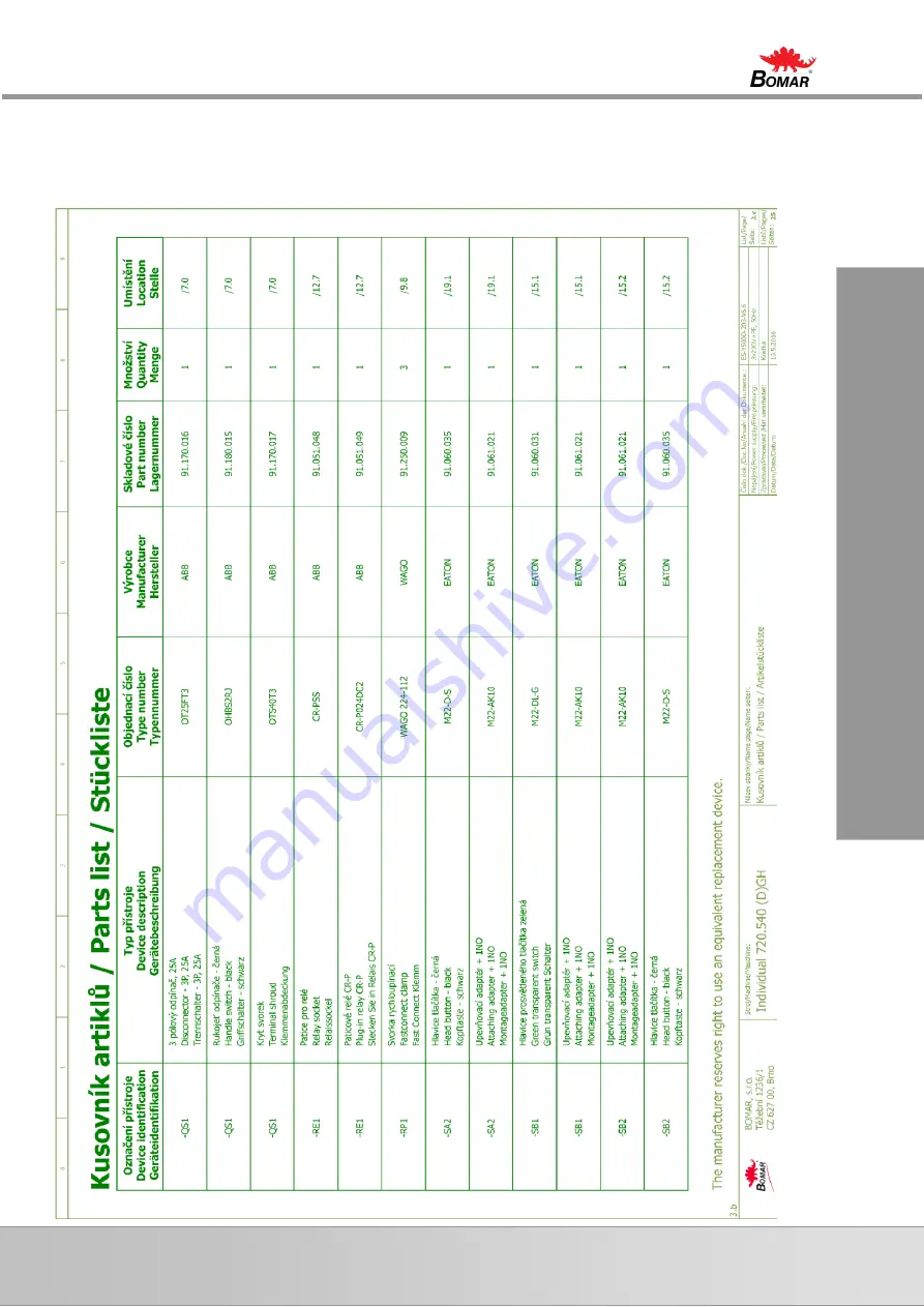 Bomar Individual 720.540 DGH Operating Instructions Manual Download Page 40