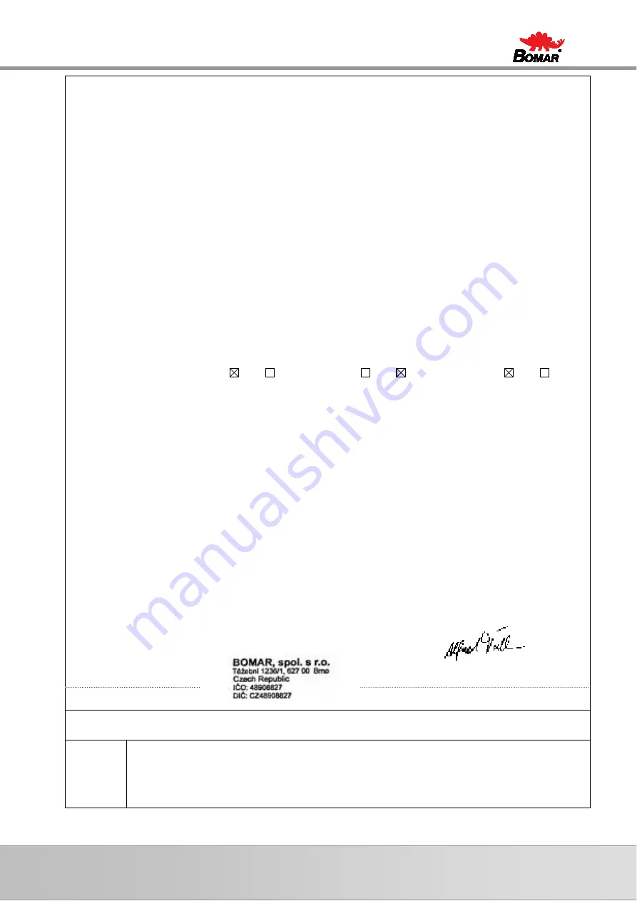 Bomar SV 330 DGH Operating Instructions Manual Download Page 3