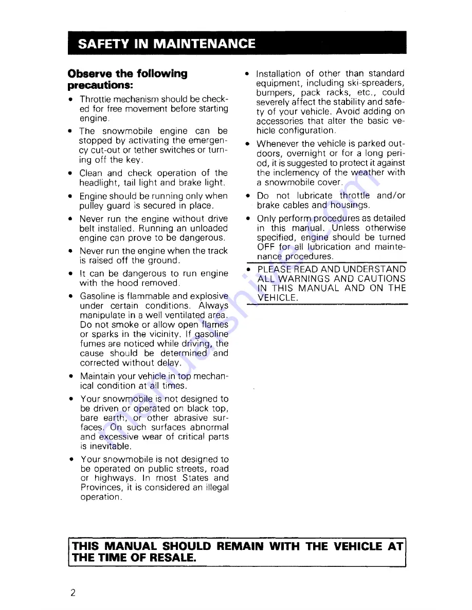 BOMBARDIER 1982 EVEREST Operator'S Manual Download Page 4