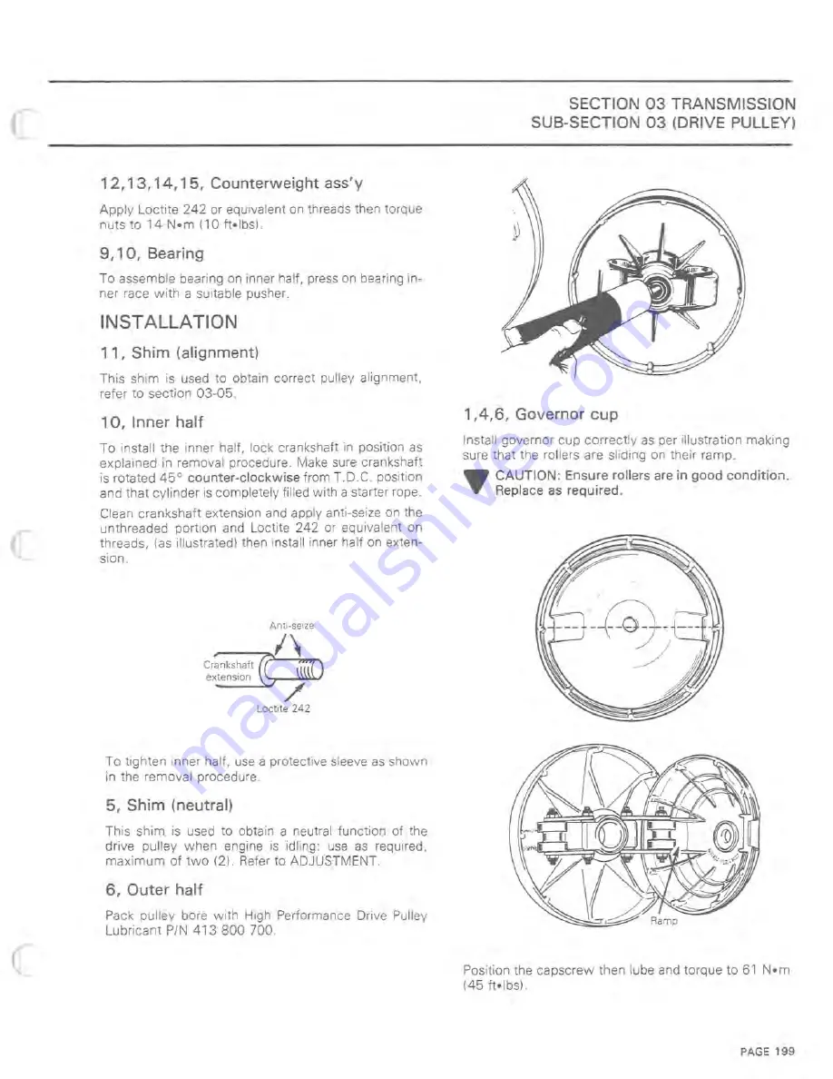 BOMBARDIER 1983 Elan Shop Manual Download Page 205