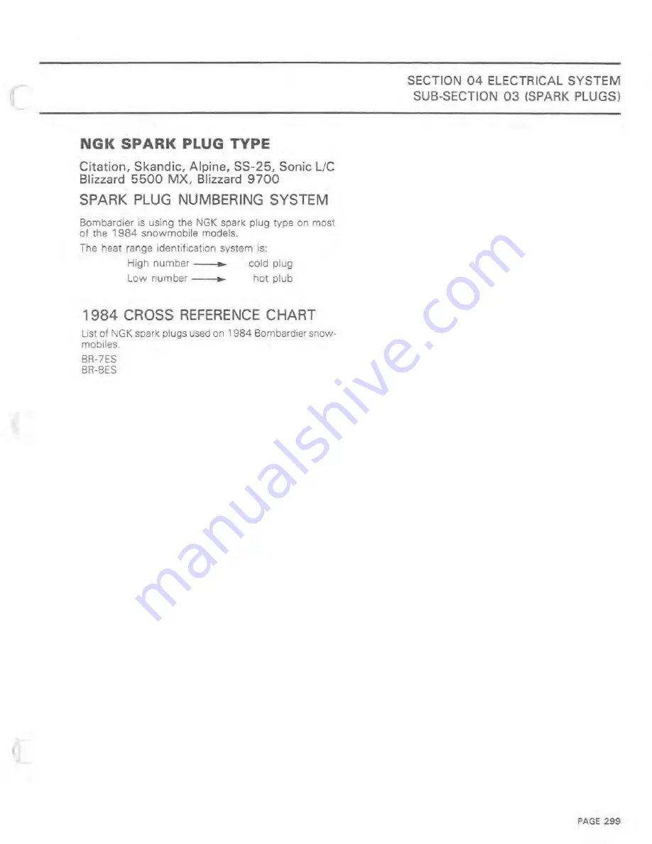 BOMBARDIER 1983 Elan Shop Manual Download Page 305