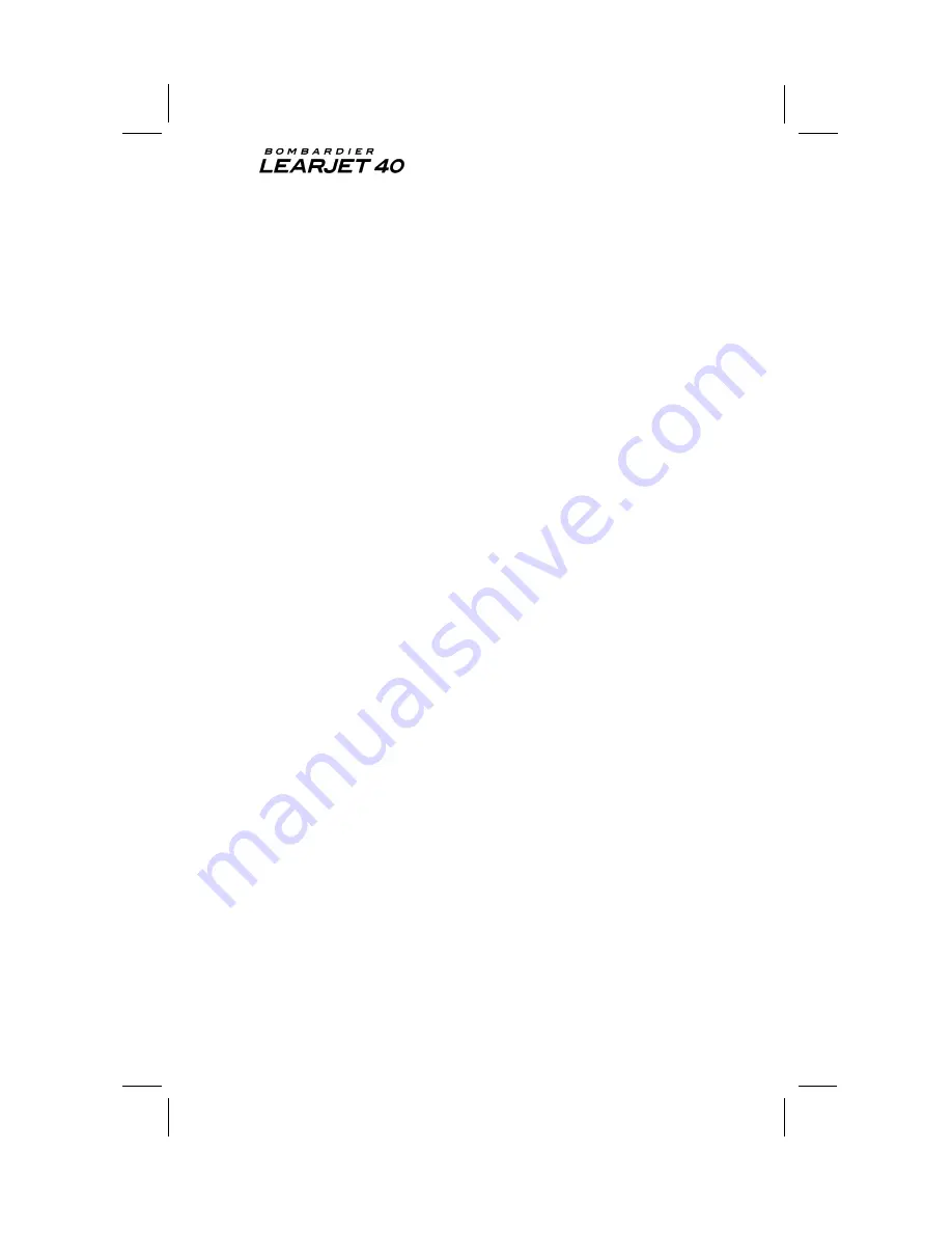 BOMBARDIER LEARJET 40 Pilot'S Manual Download Page 1