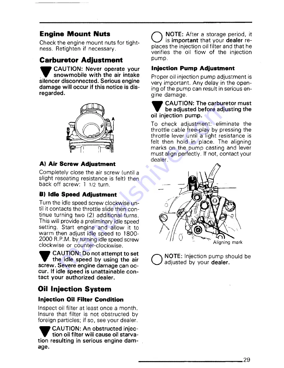 BOMBARDIER mirage iii Operator'S Manual Download Page 31