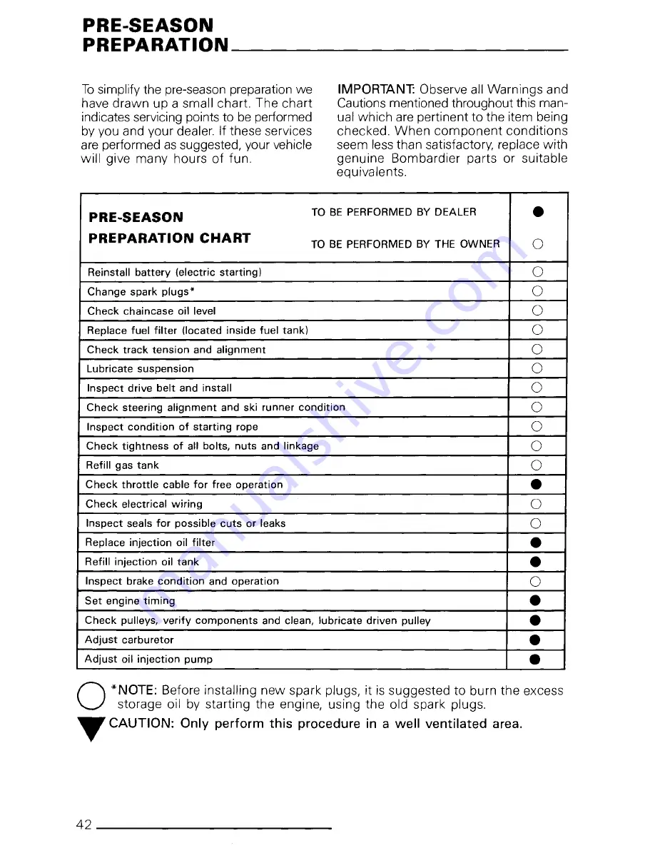 BOMBARDIER Safari 377 1988 Operator'S Manual Download Page 44