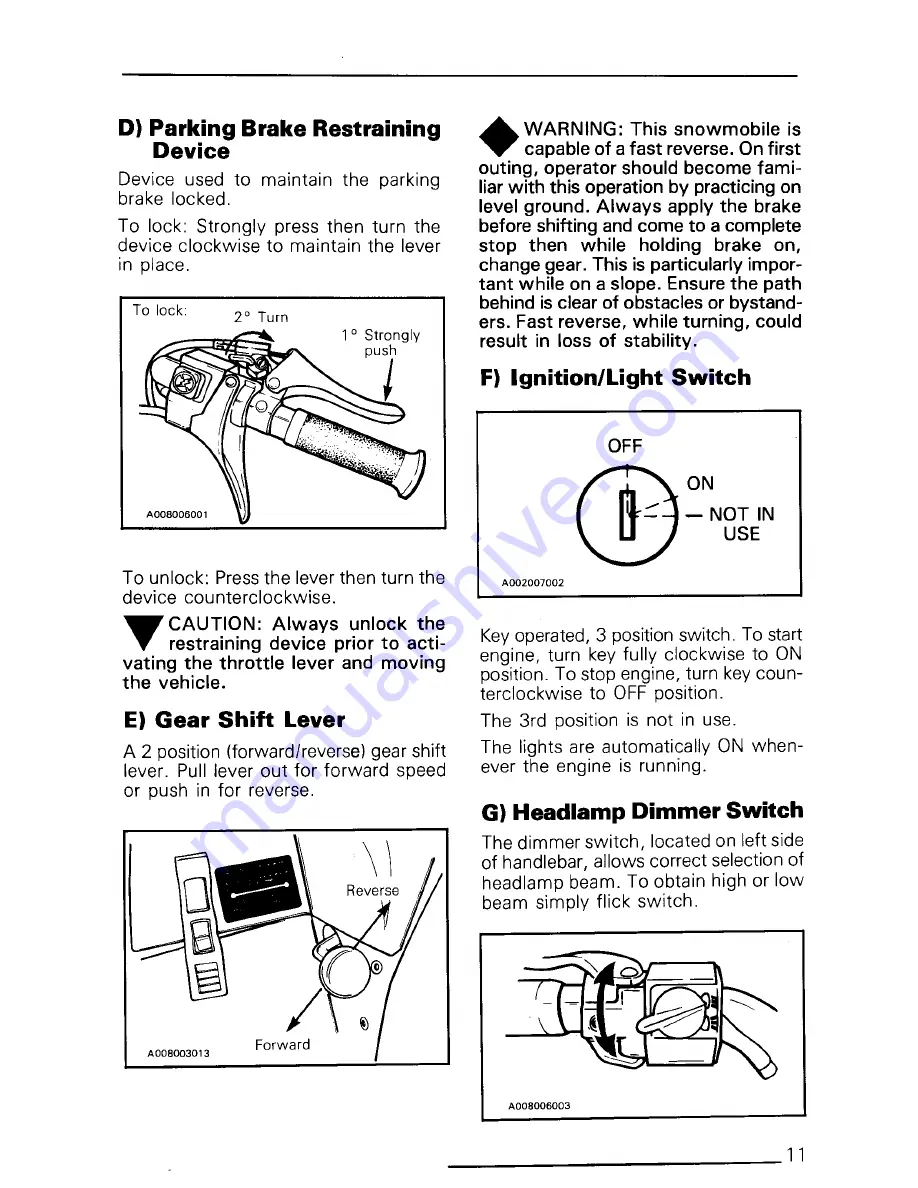 BOMBARDIER Skandic R 1987 Operator'S Manual Download Page 13