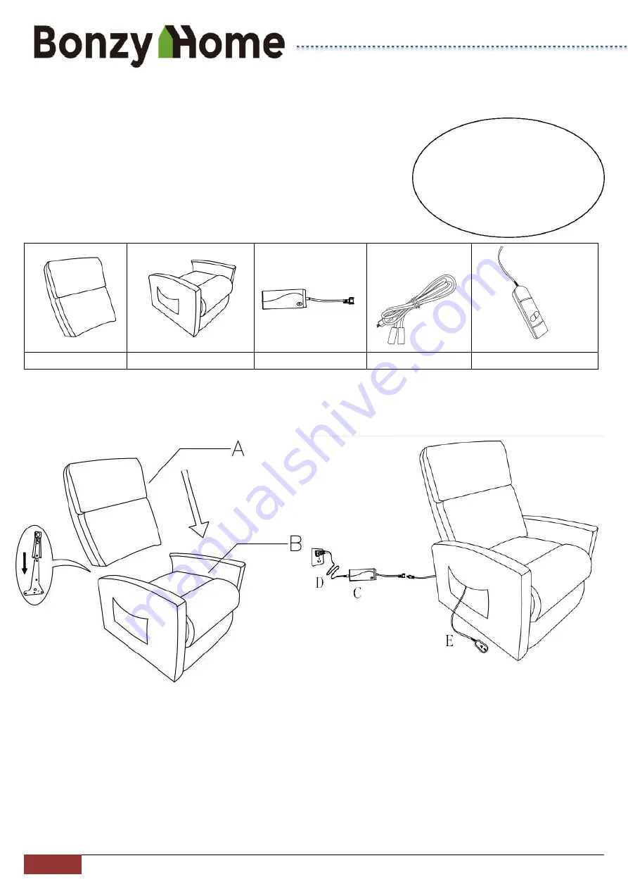 Bonzy Home Lift Chair-L6130A51 Assembly Instructions Download Page 1