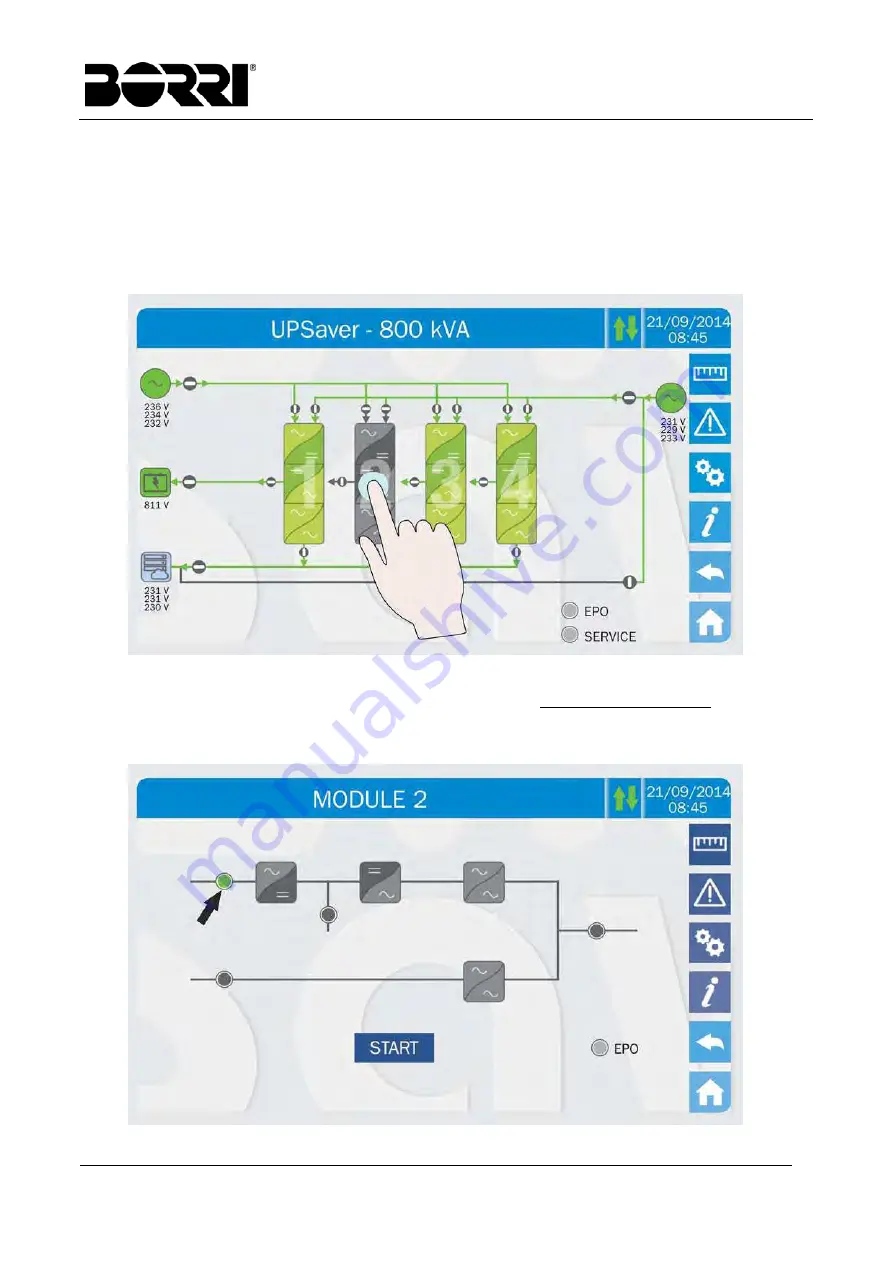 Borri UPSaver 1000 kVa Operating Manual Download Page 105