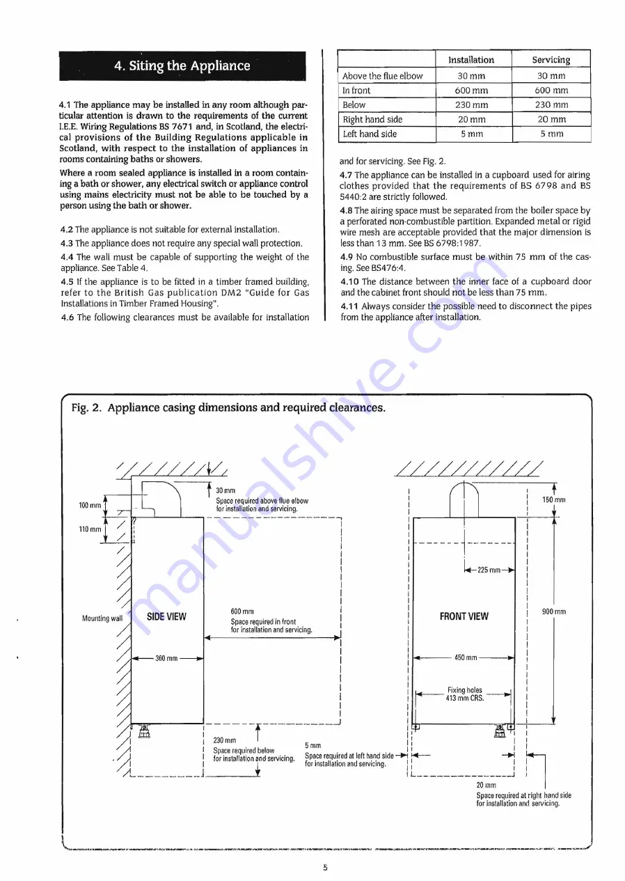 Bosch Thermotechnik WORCESTER 230 Combi RSF Installation And Servicing Instructions Download Page 5