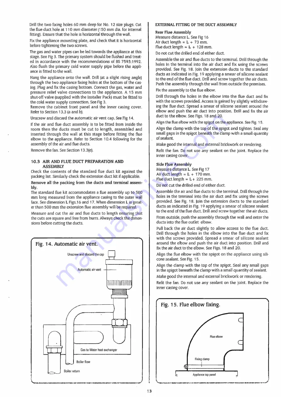 Bosch Thermotechnik WORCESTER 230 Combi RSF Installation And Servicing Instructions Download Page 13