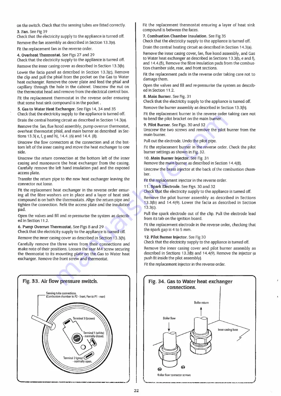 Bosch Thermotechnik WORCESTER 230 Combi RSF Installation And Servicing Instructions Download Page 22