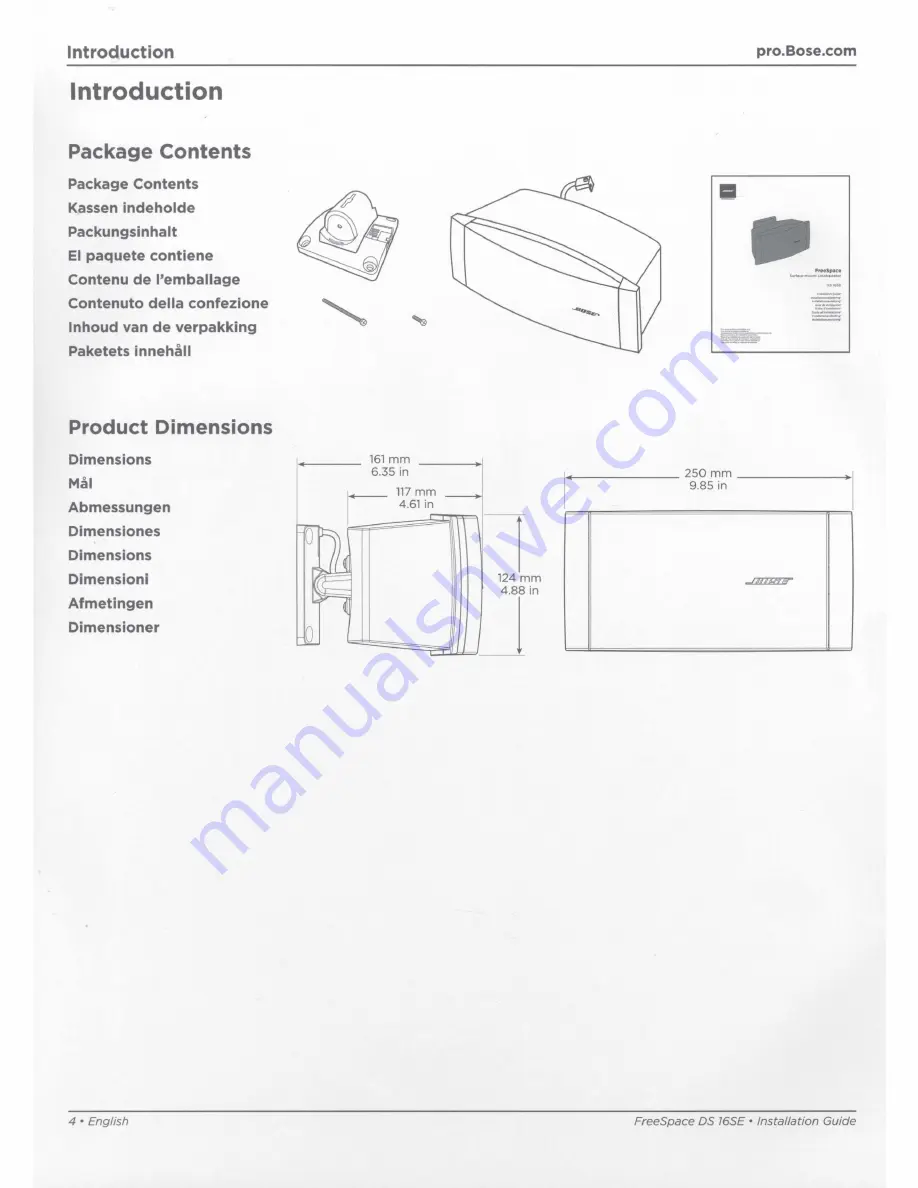 Bose Professional FreeSpace DS 16SE Скачать руководство пользователя страница 4