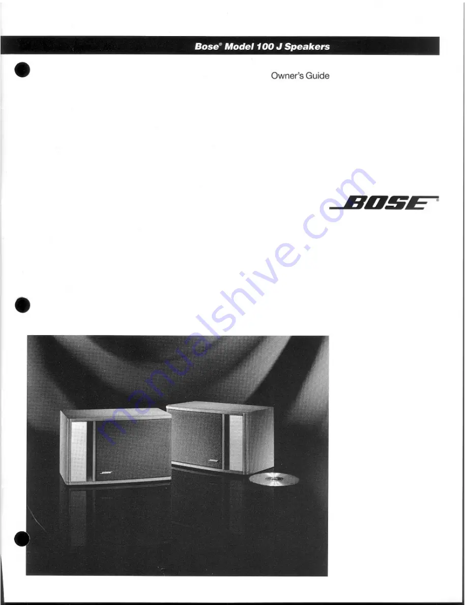 Bose 100 J Owner'S Manual Download Page 1