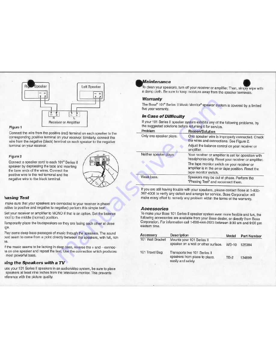 Bose 101 Series II Owner'S Manual Download Page 2