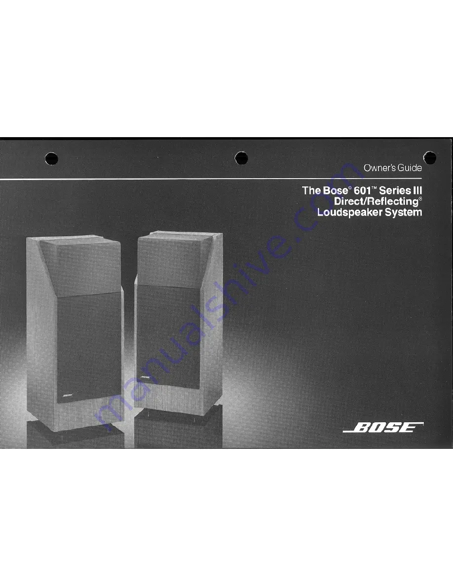 Bose 601 Series III Owner'S Manual Download Page 1