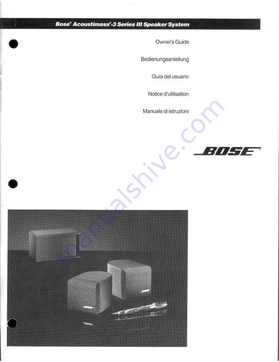 Bose Acoustimass 3 Series III Owner'S Manual Download Page 1