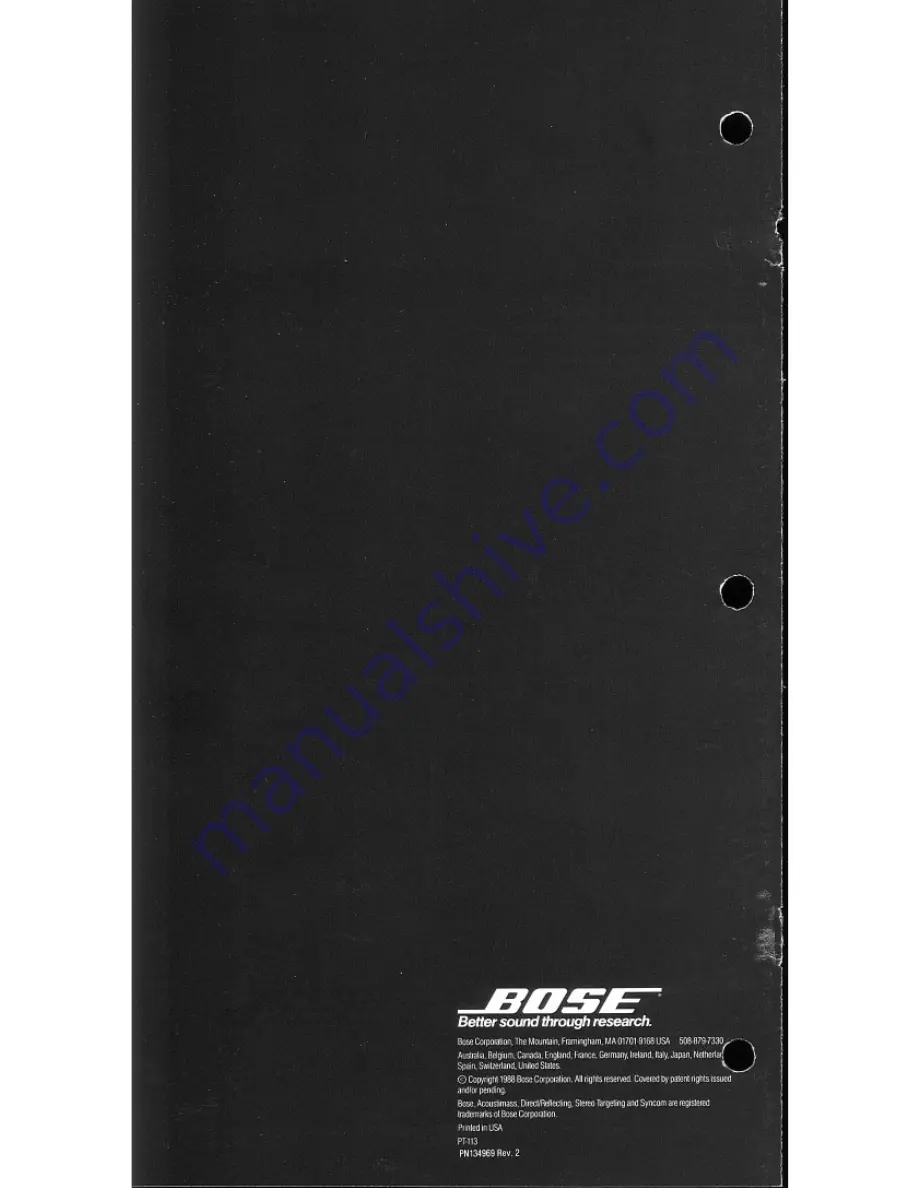 Bose Acoustimass SE-5 Owner'S Manual Download Page 8