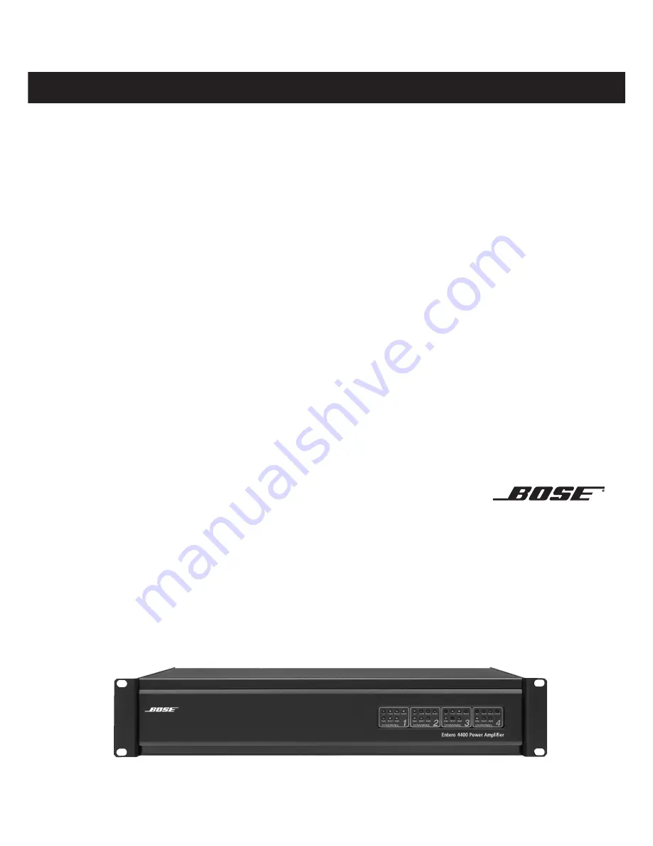 Bose Entero 4100 Installation & Operation Manual Download Page 1