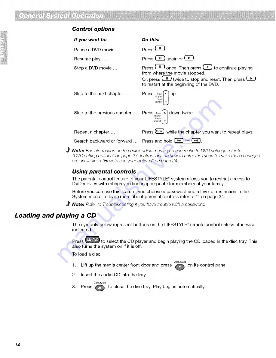 Bose Lifestyle 18 Series II Operating Manual Download Page 14