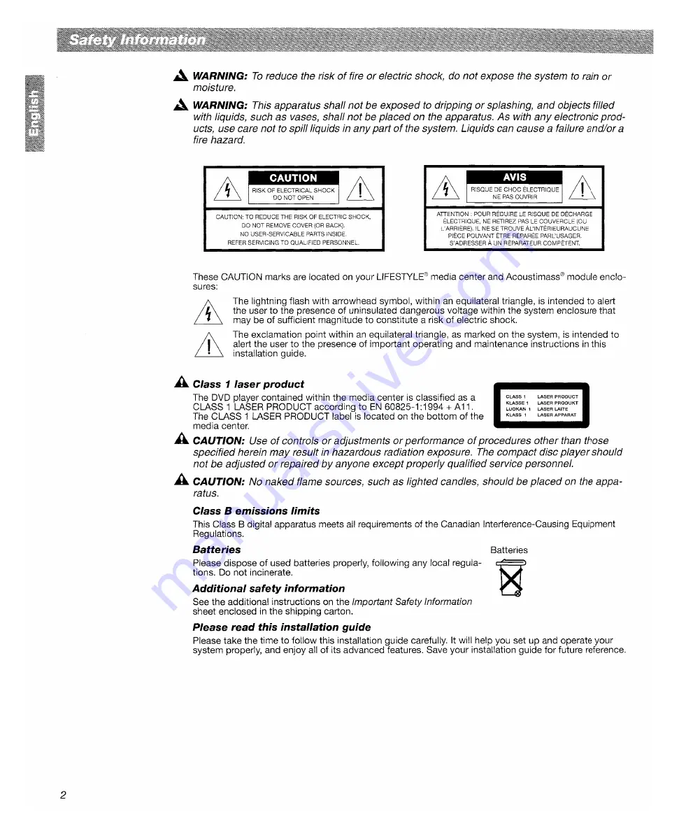 Bose LifeStyle 18 Quick Setup Manual Download Page 5