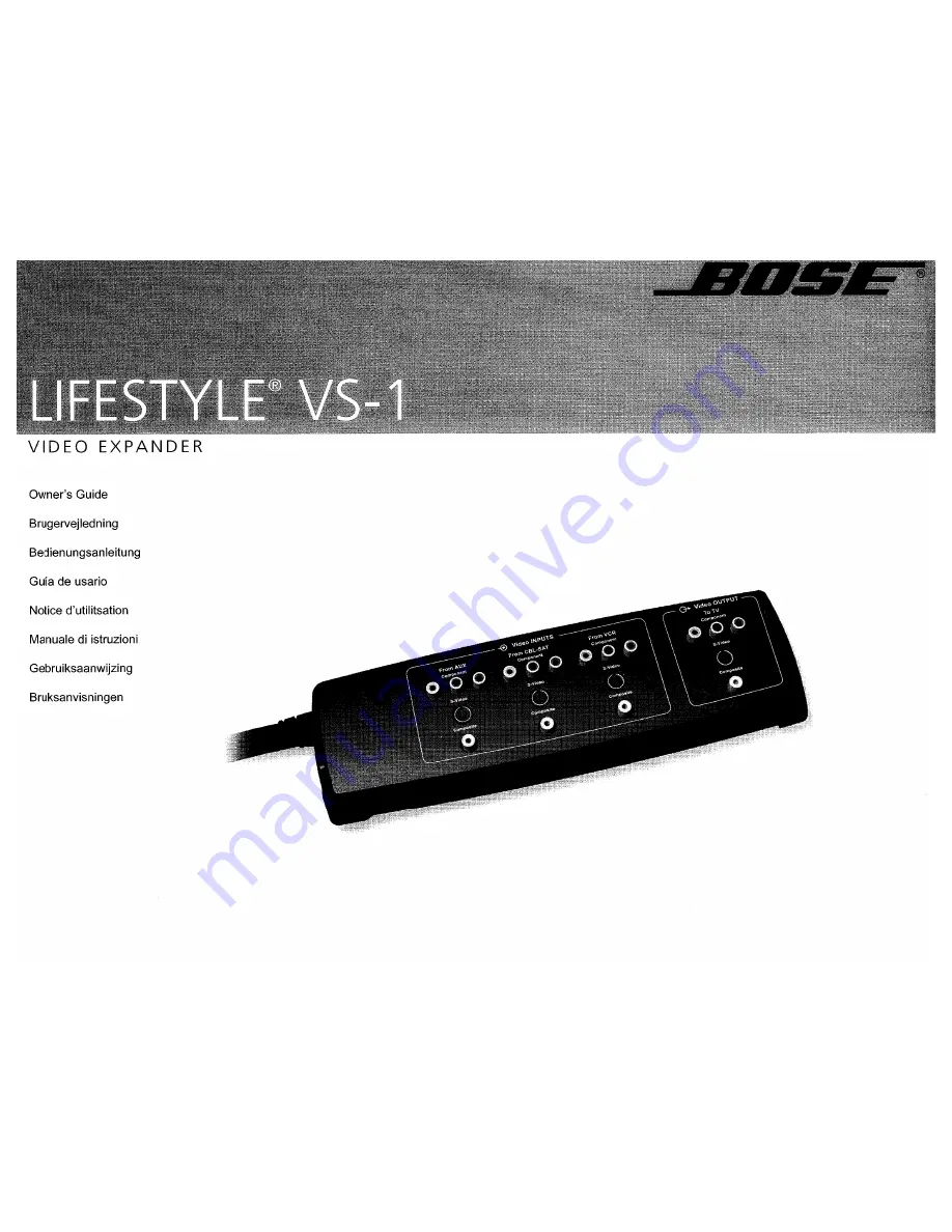 Bose Lifestyle VS-1 Скачать руководство пользователя страница 1