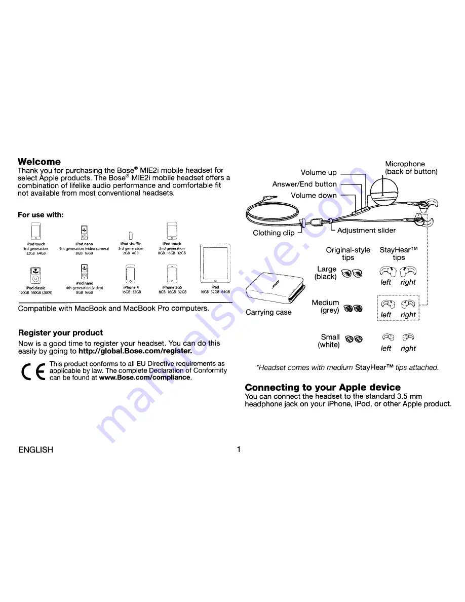 Bose MIE2I Owner'S Manual Download Page 2