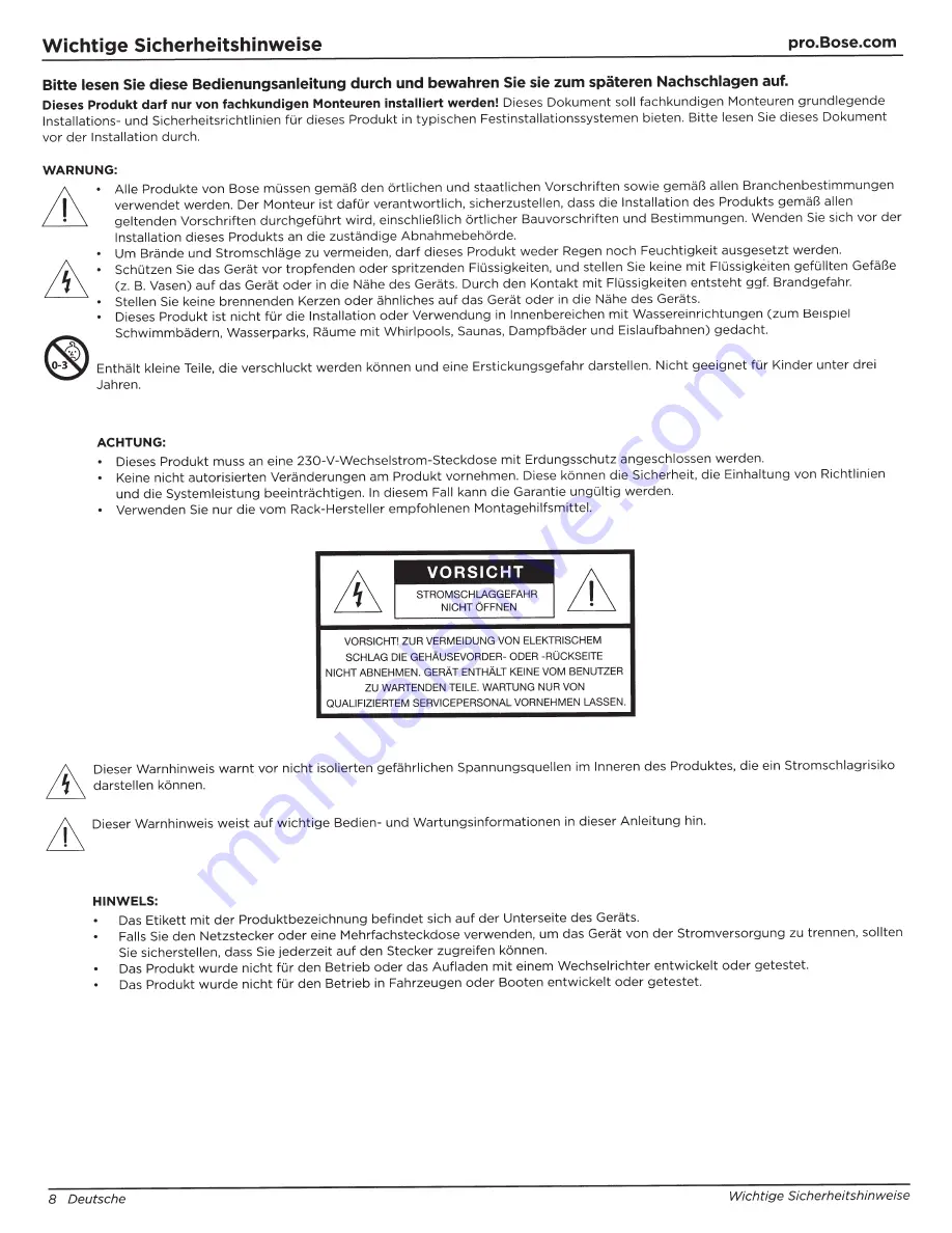 Bose PowerShare PS602 Installation And Operating Manual Download Page 8