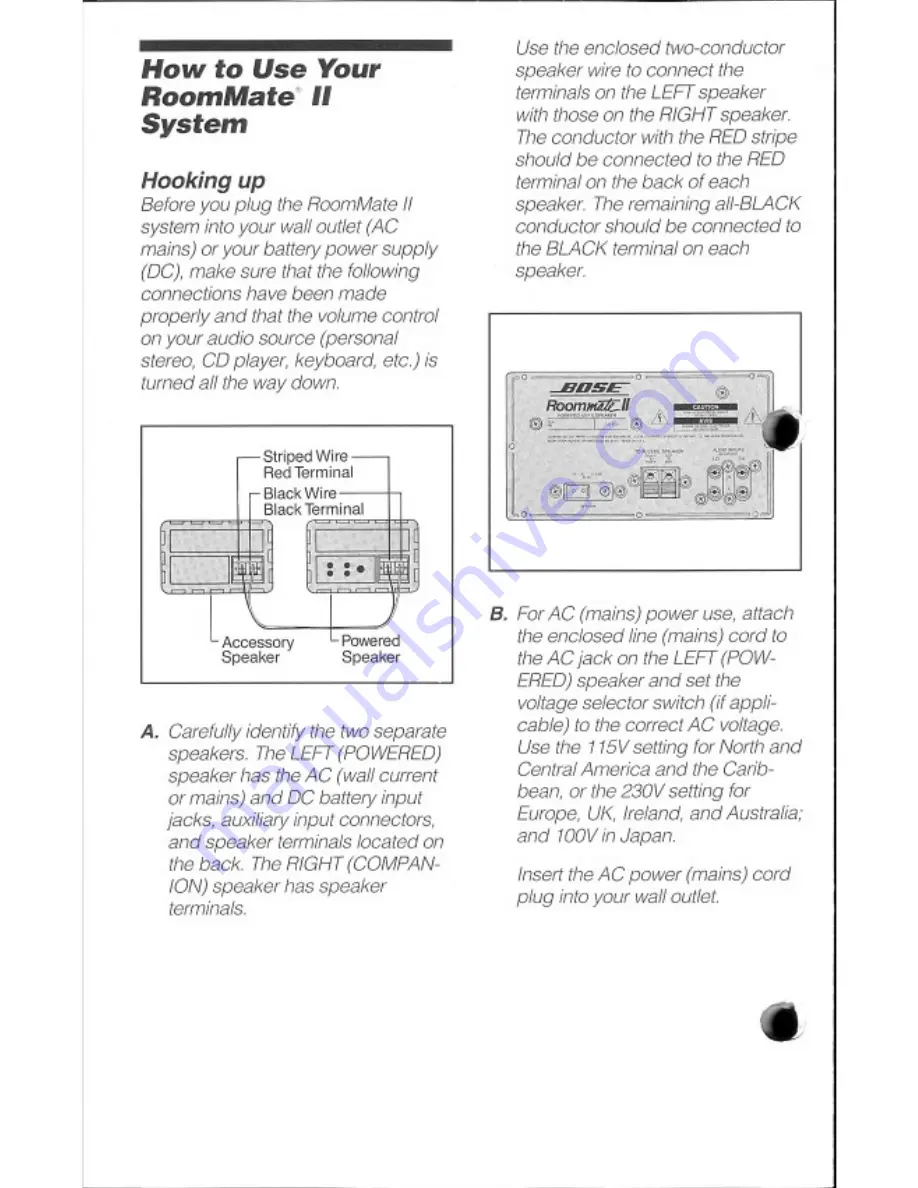 Bose RoomMate II Owner'S Manual Download Page 4