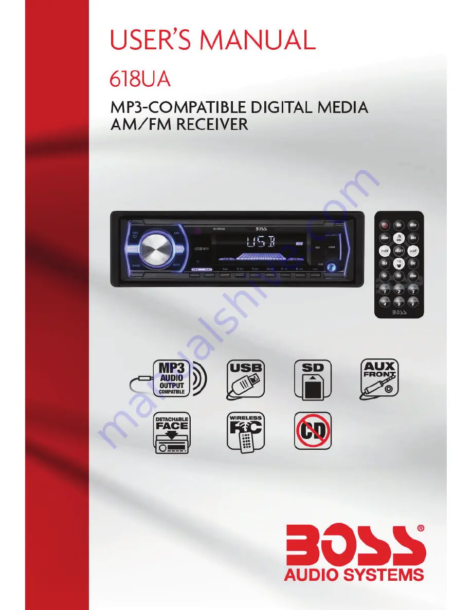 Boss Audio Systems 618UA User Manual Download Page 1