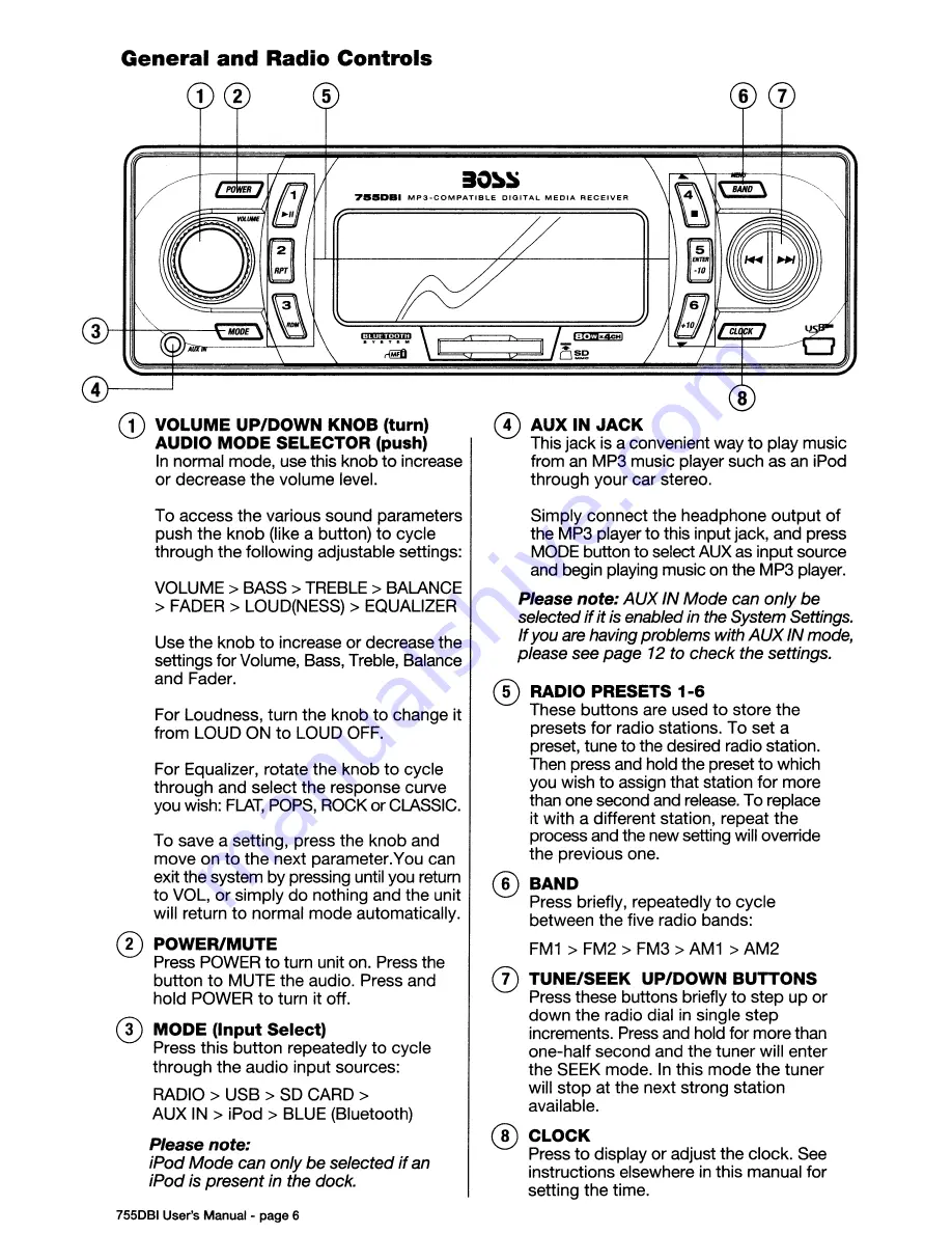 Boss Audio Systems 755DBI Скачать руководство пользователя страница 7