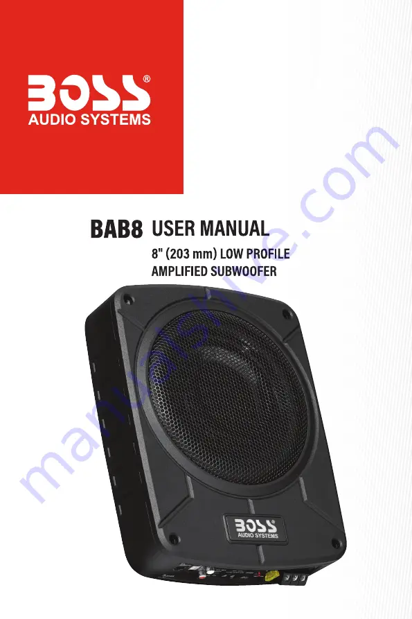 Boss Audio Systems BAB8 User Manual Download Page 1