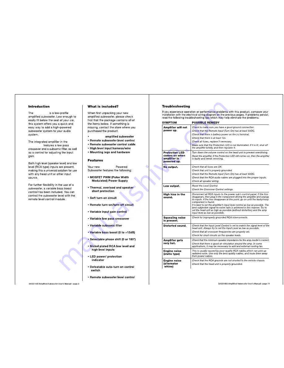 Boss Audio Systems BASS1400 active User Manual Download Page 3